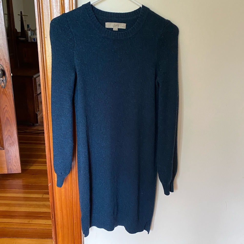 Loft teal green sweater dress